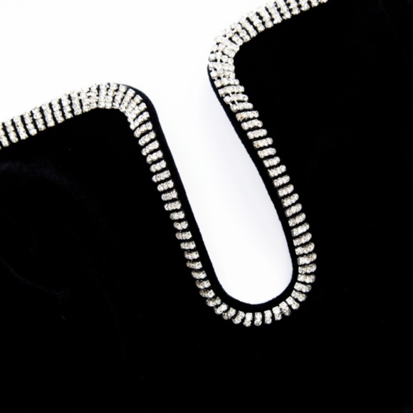 Self-Portrait Black Velvet Midi Dress US12 - Picture 5 of 13